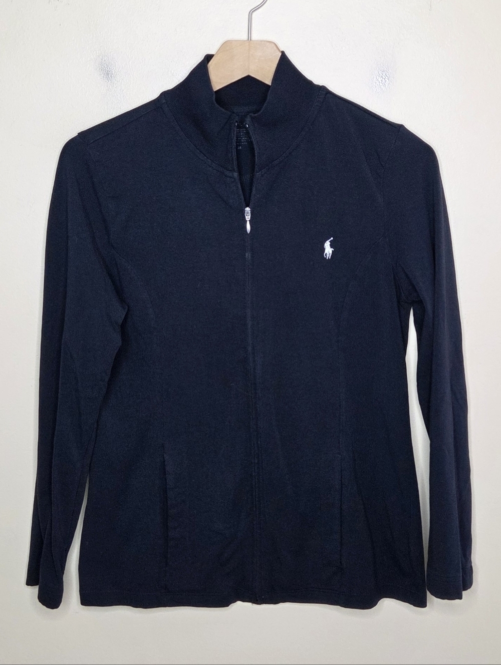 Ralph Lauren Zipper Front Lightweight Cotton Stretch Jacket Size Medium Casual